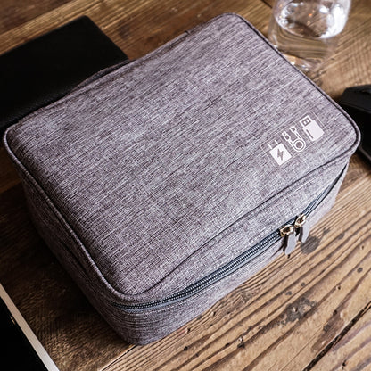 Waterproof Portable Cable Storage Organizer Bag — 600D Oxford Travel Digital Accessory Case