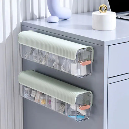 Wall‑Mounted Partitioned Storage Holder for Office & Home