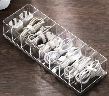 Dust‑Proof Storage Organizer Box with Partitions
