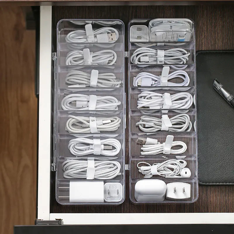 Dust‑Proof Storage Organizer Box with Partitions