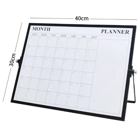 DualScribe Two‑Sided Magnetic Desktop Calendar & Whiteboard