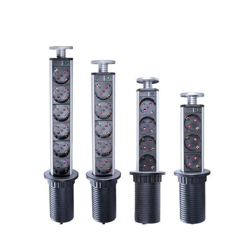 Recessed Desk Power Grommet - Pop‑Up Power Socket with USB Charger