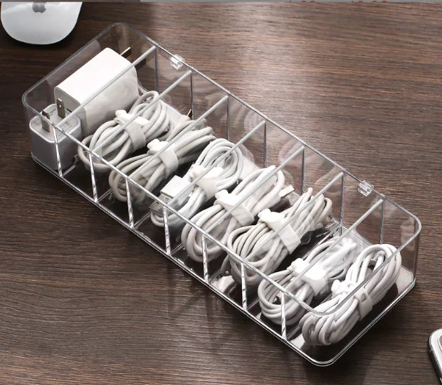 Dust‑Proof Storage Organizer Box with Partitions