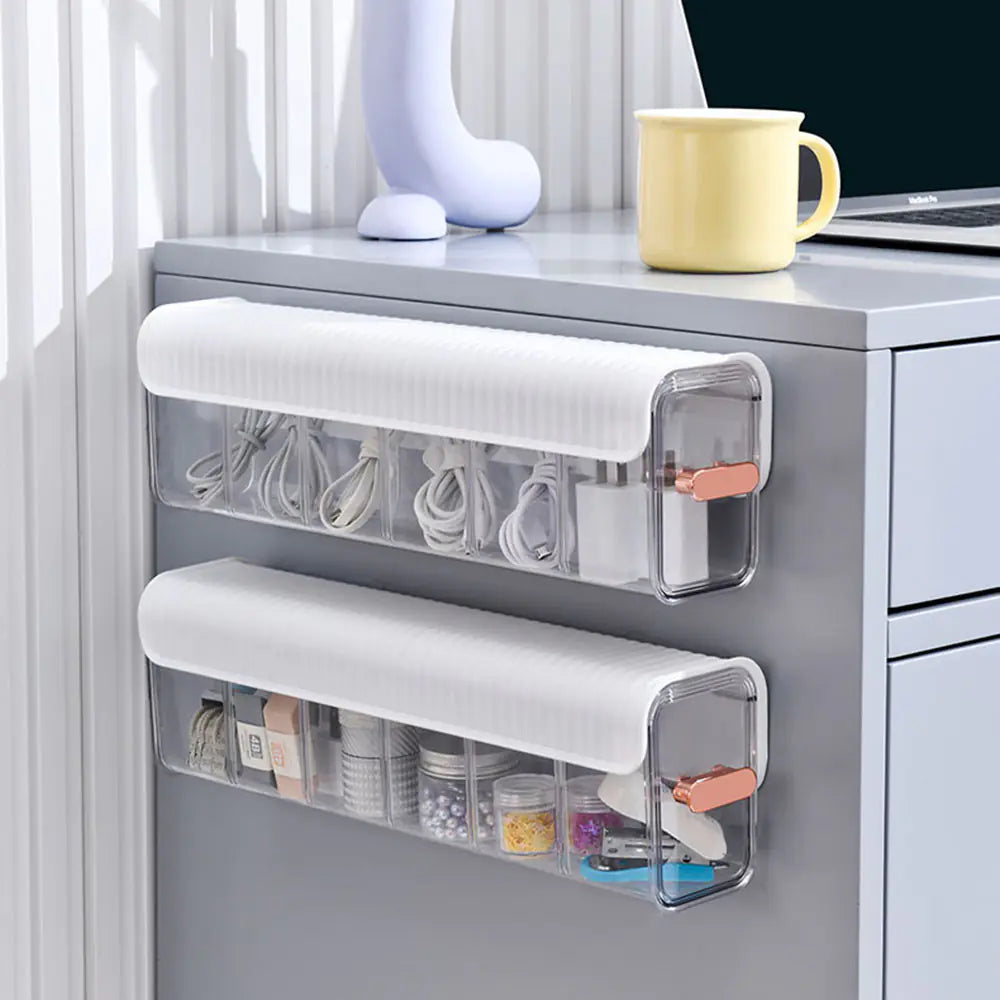 Wall‑Mounted Partitioned Storage Holder for Office & Home