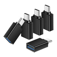 USB‑C to USB‑A 3.0 OTG Adapter – 5‑Pack (Black)