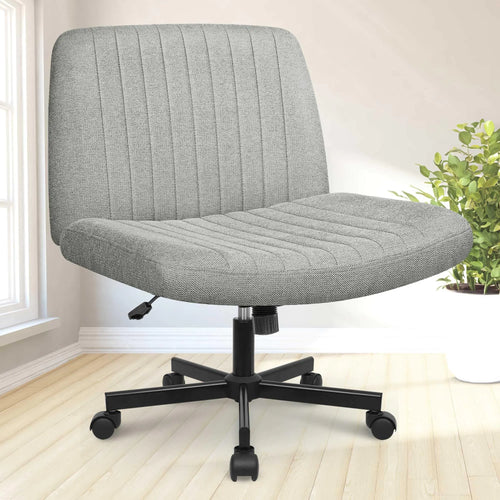 NEO CHAIR Armless Swivel Chair with Wheels (Fabric) - (Grey)